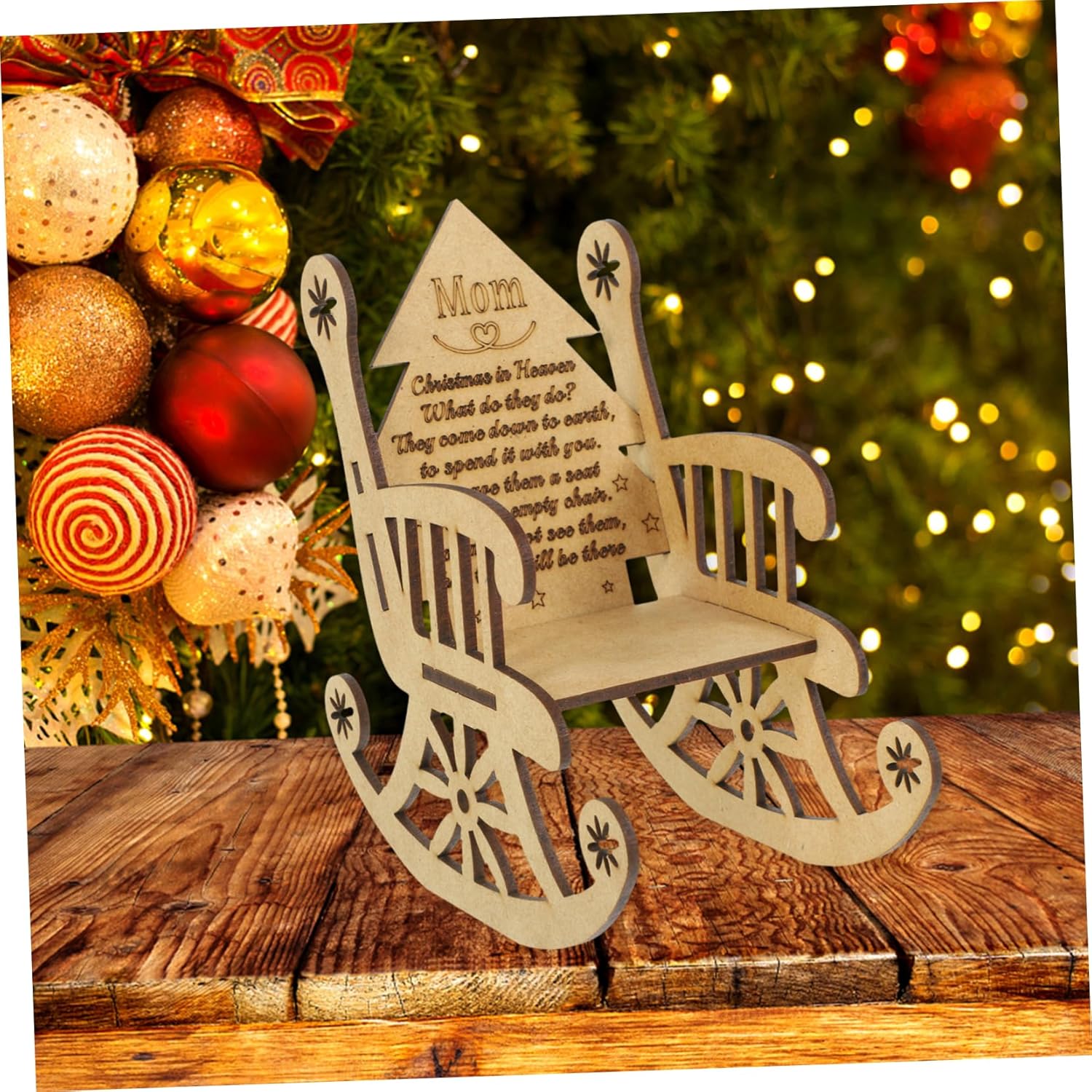 Christmas Wooden Candleholder Chair Shape Decor