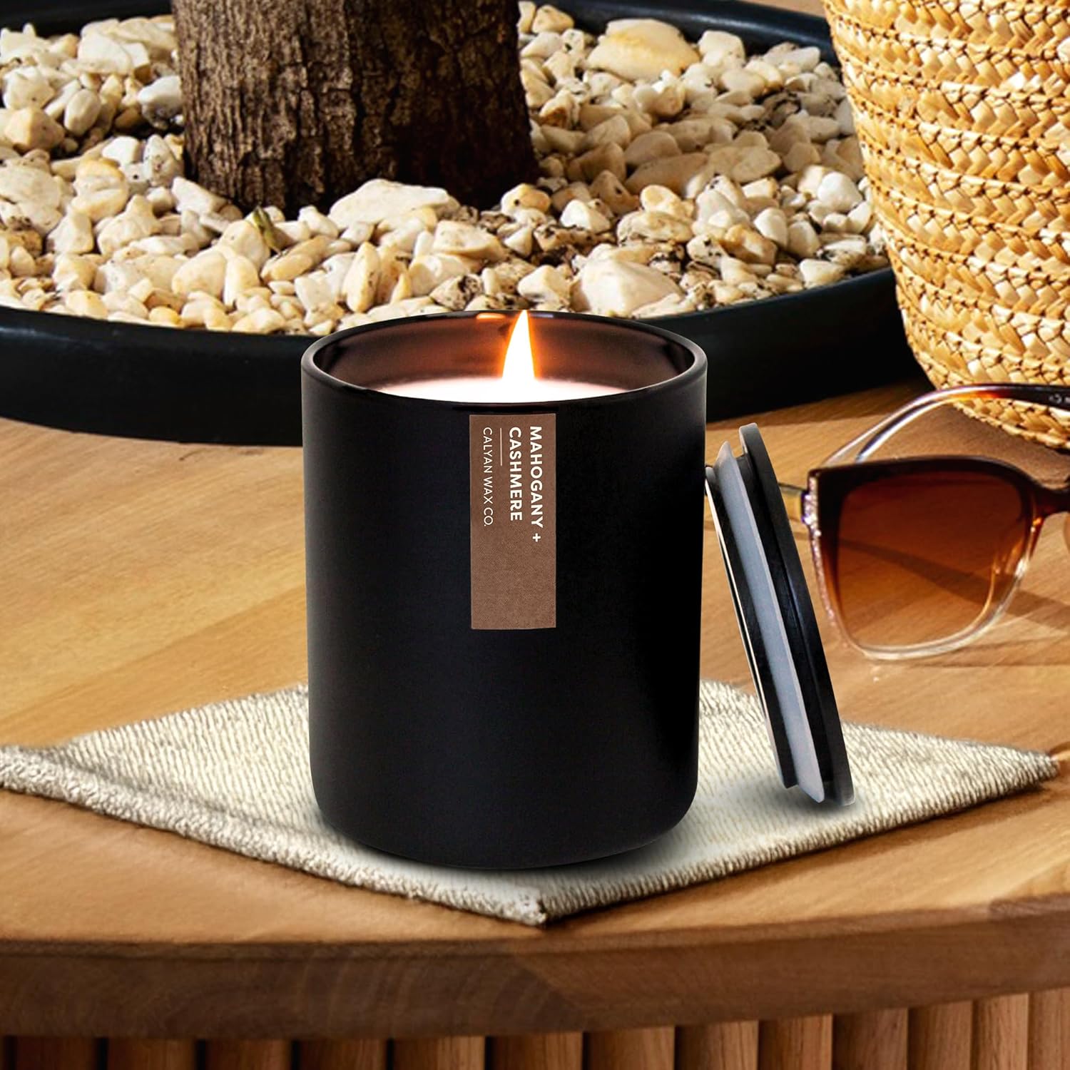 Calyan Wax Candle Mahogany Cashmere 75 Hour Burn