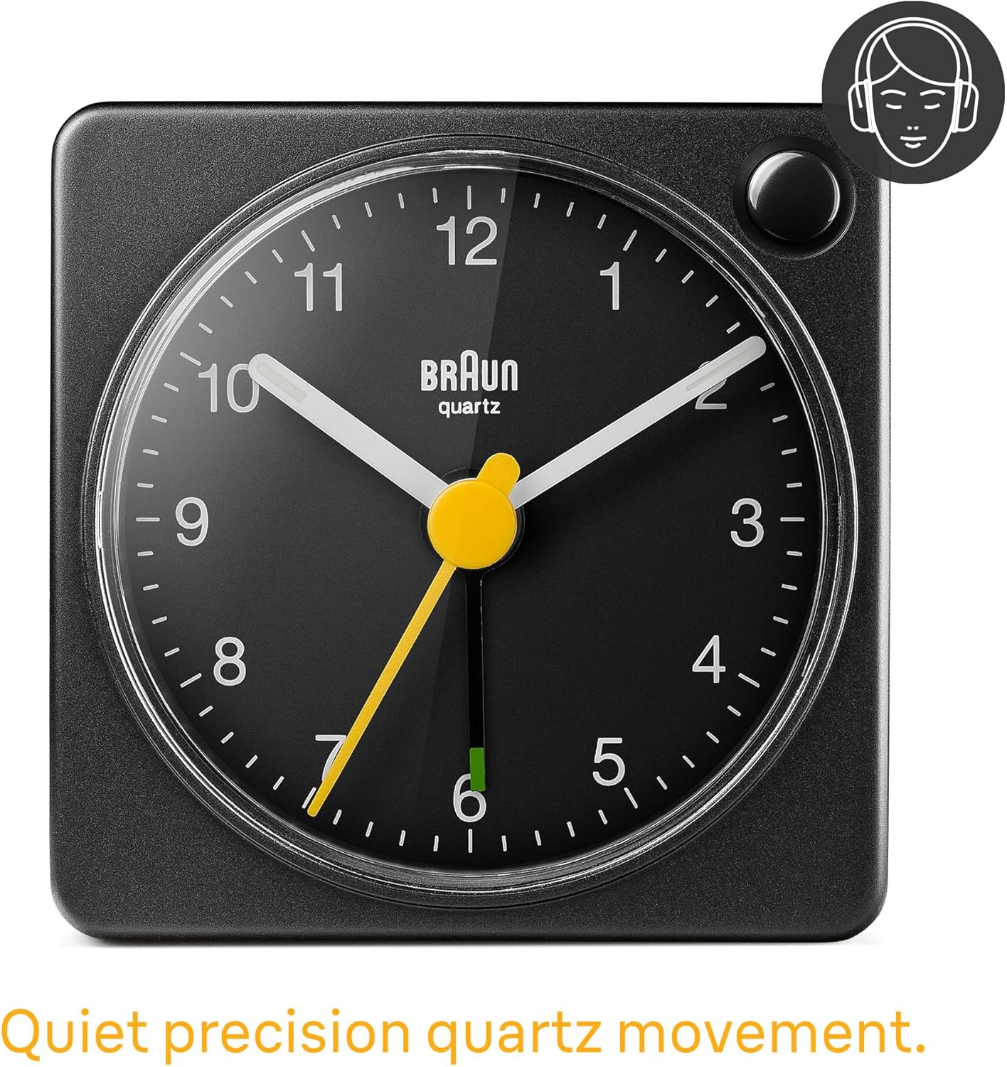 Braun Classic Travel Analogue Alarm Clock with Snooze and Light