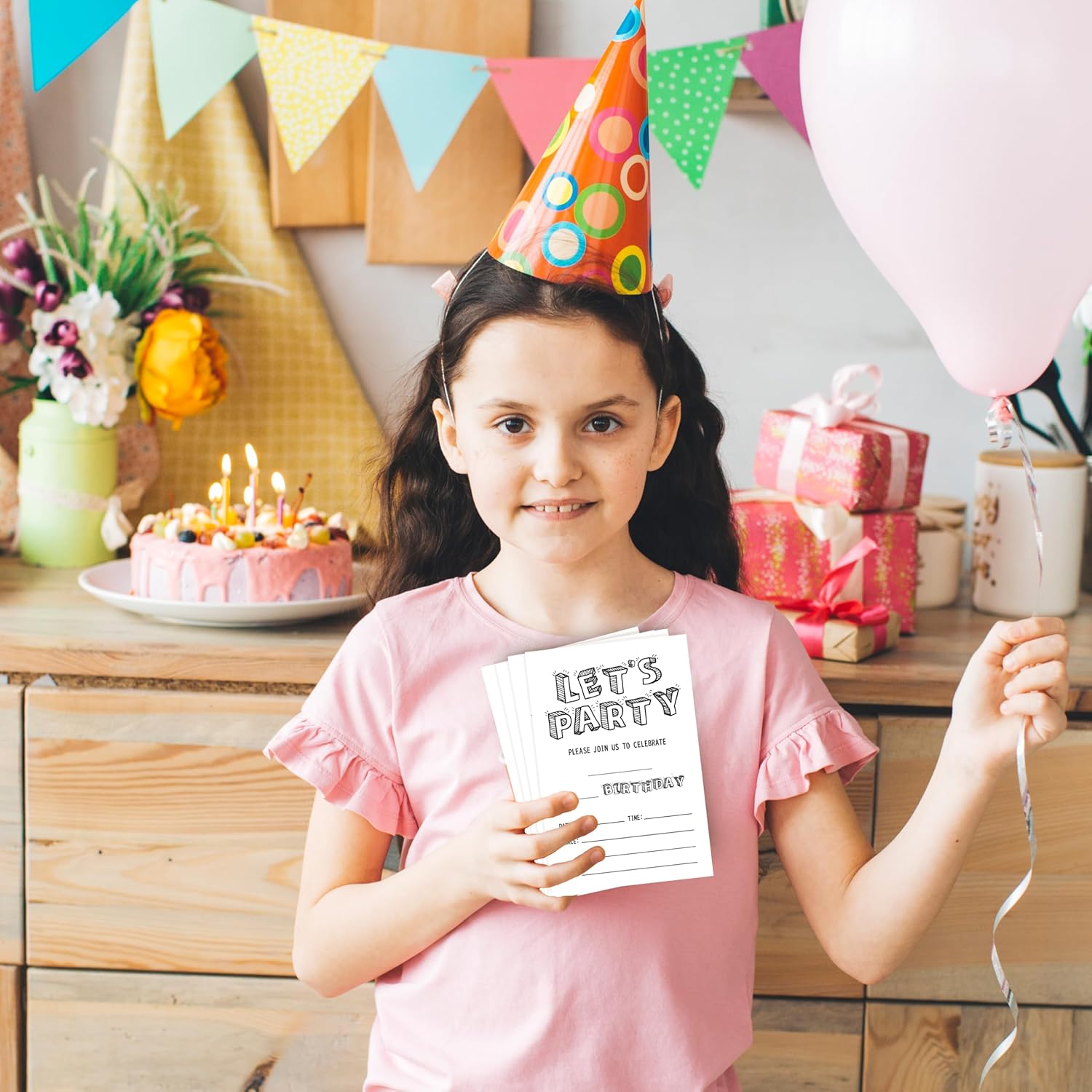 Black and White Birthday Invitations 25 Cards with Envelopes