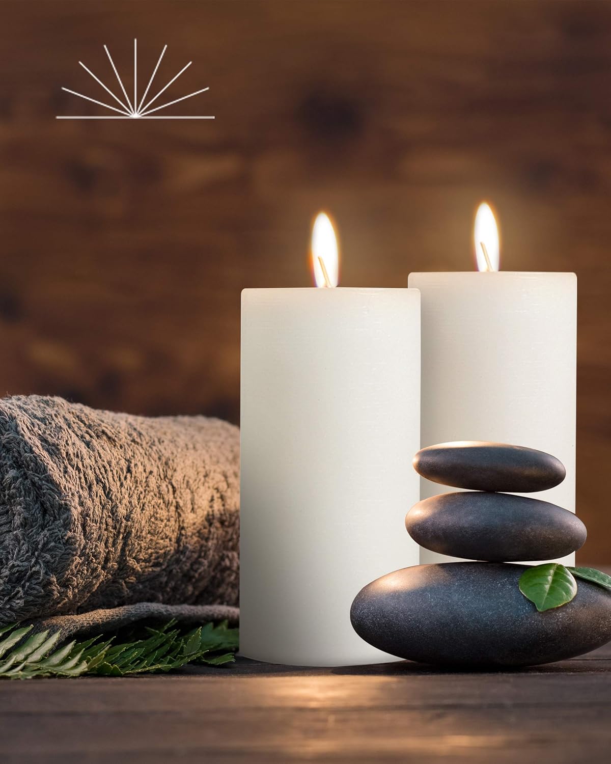 Mottled Pillar Candles Set of 6 Dripless Unscented