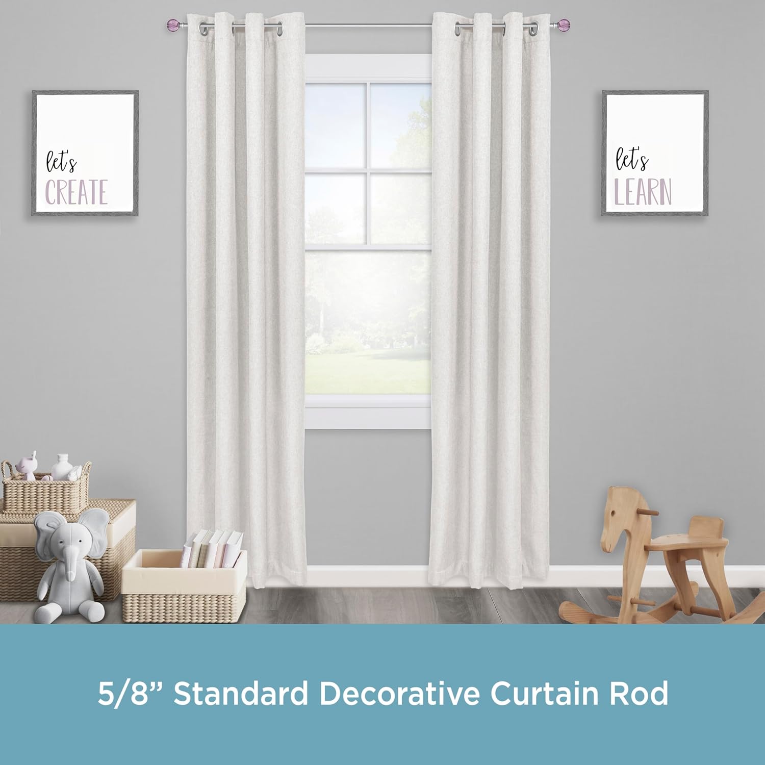 Kenney KN81685 Estrella Purple Sparkle Window Curtain Rod