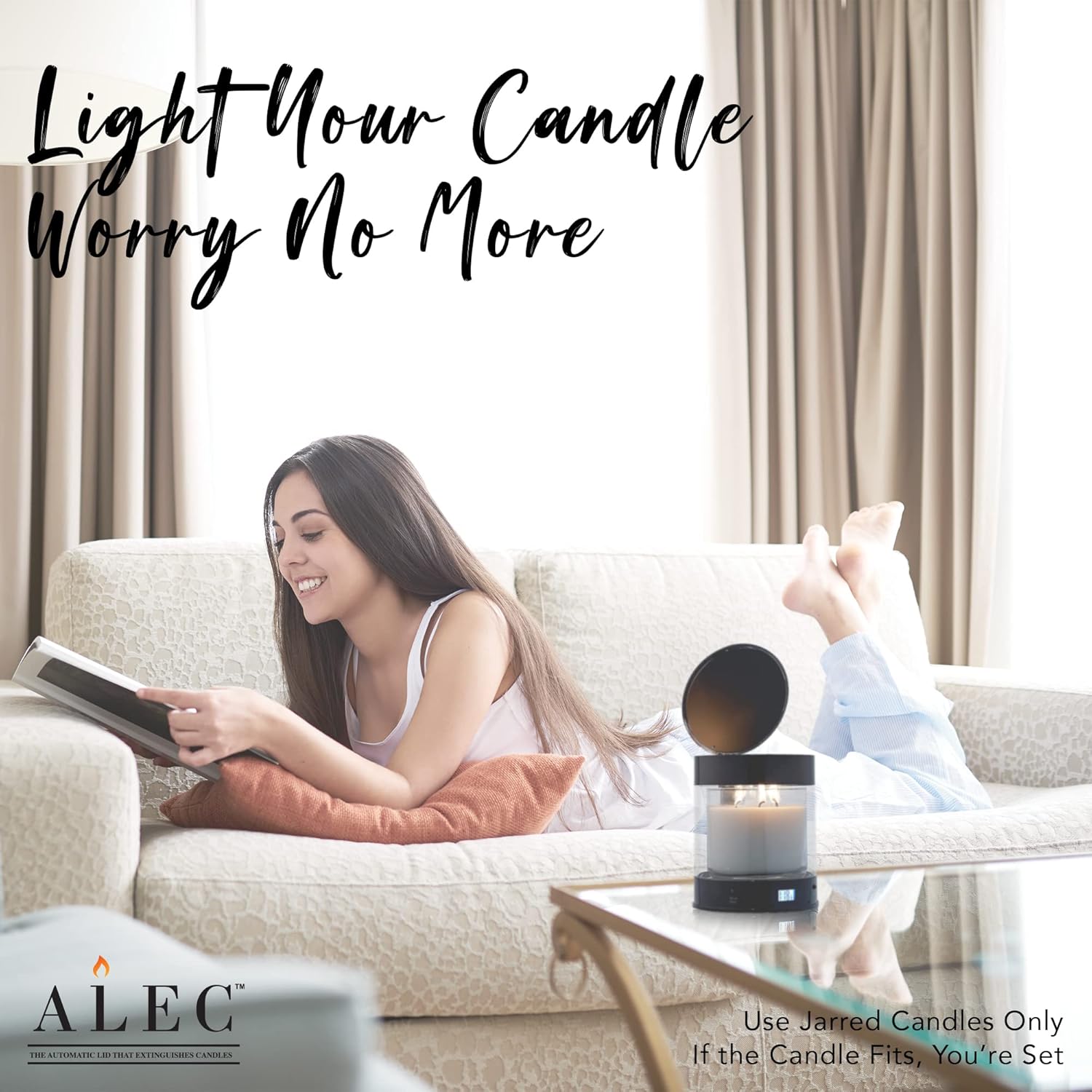 ALEC Clear Hurricane Candle Holder with Rechargeable Timer