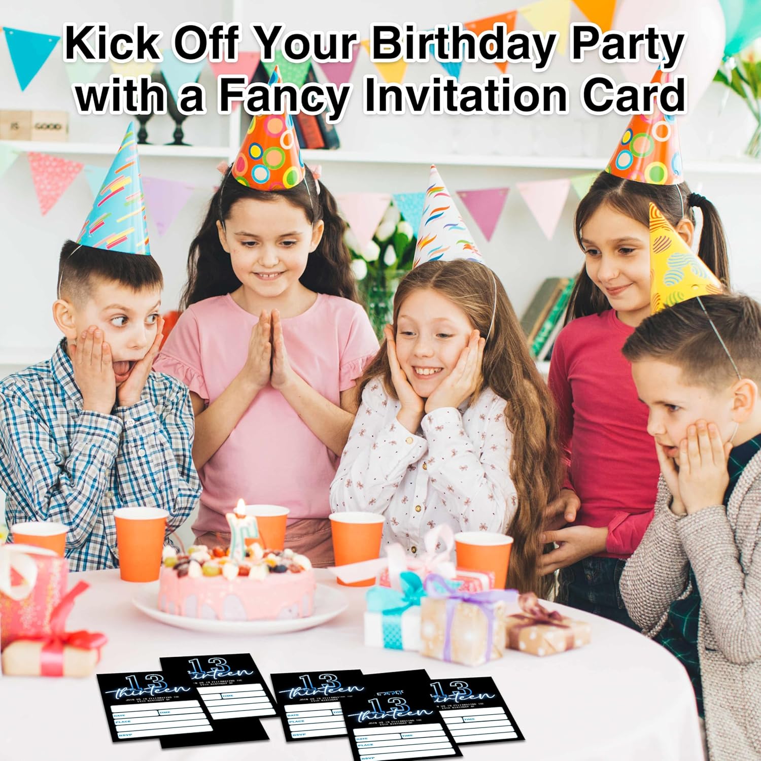 Neon Birthday Invitations for Boys 25 Double Sided Cards