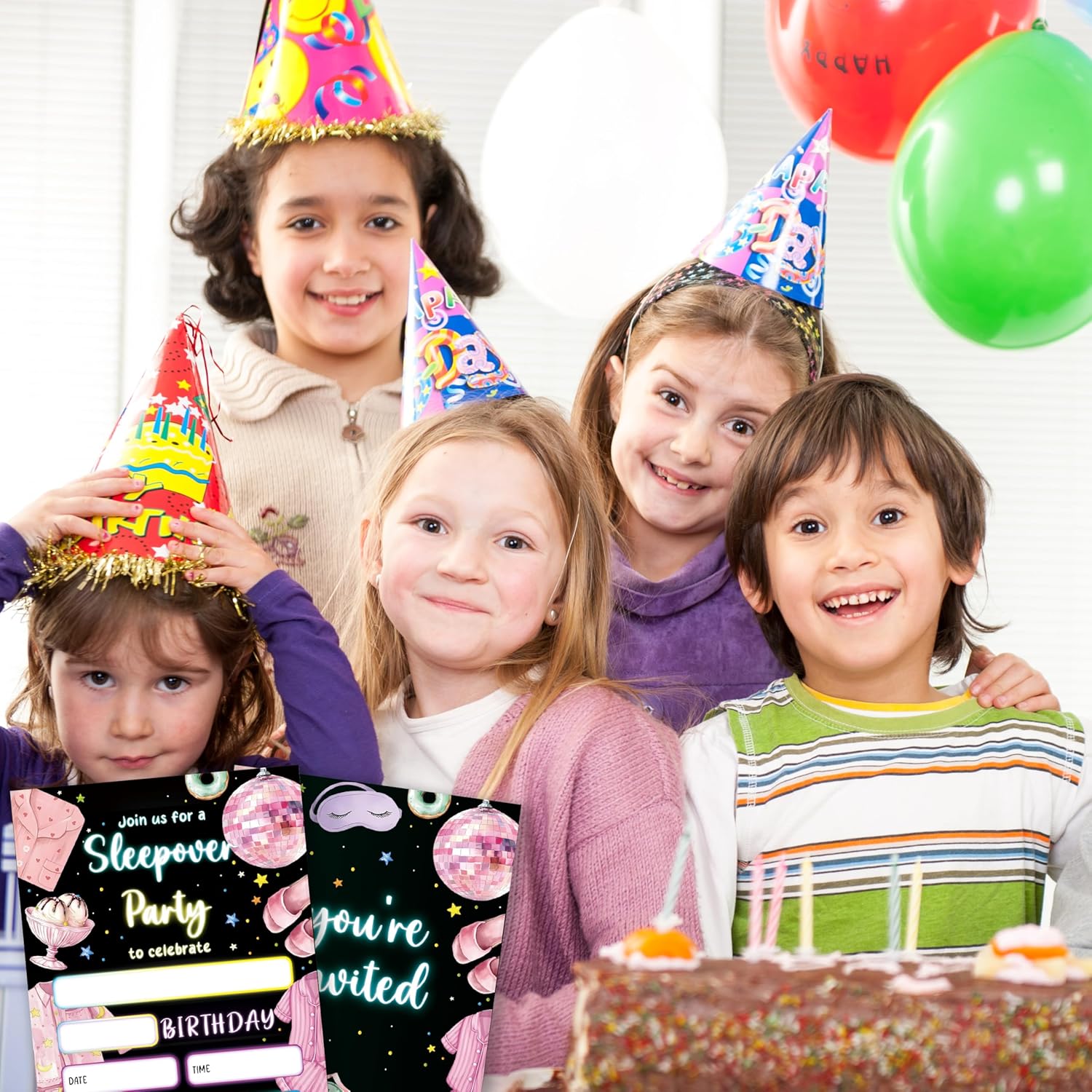Slumber Birthday Invites with Envelopes 20pcs