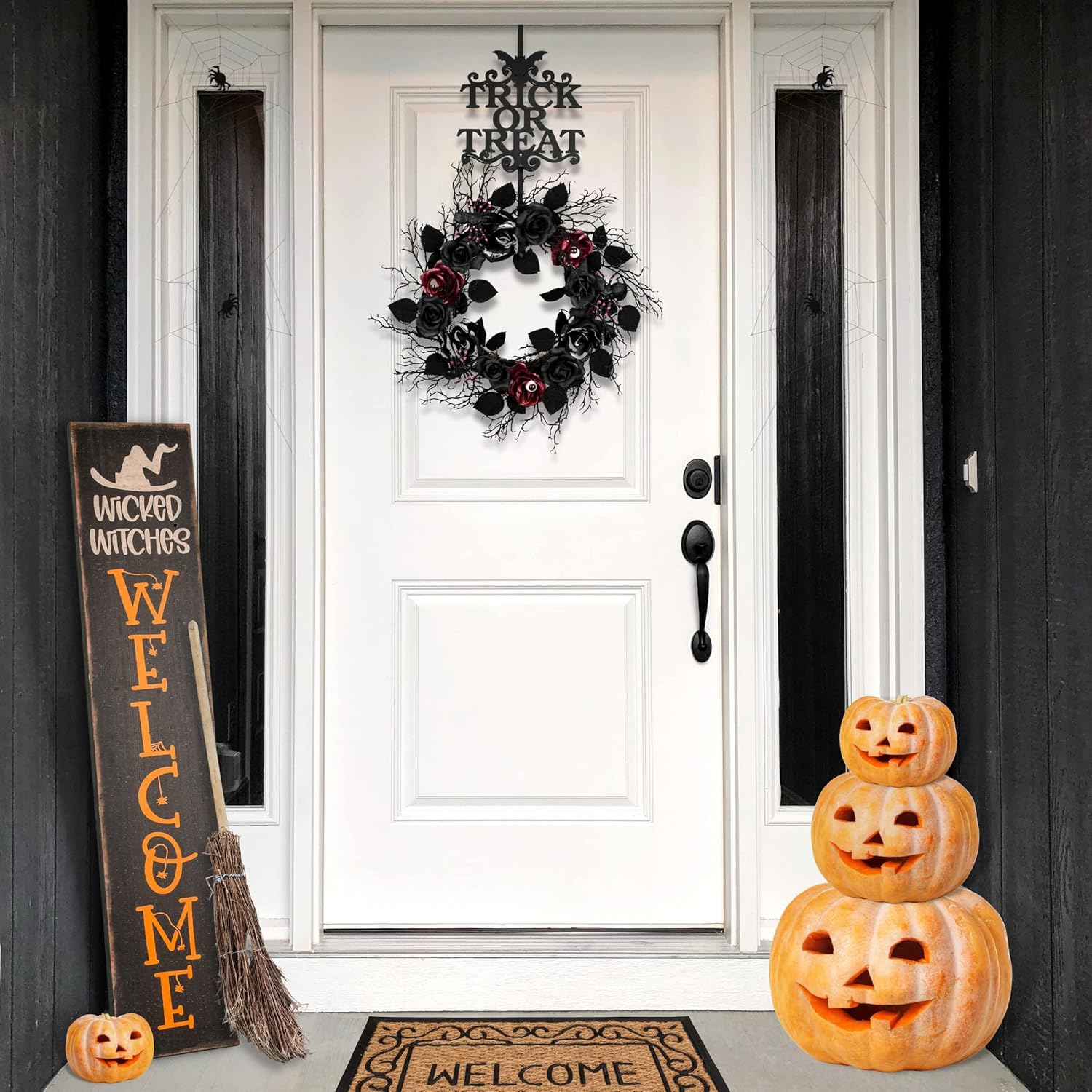 National Tree Company Trick or Treat Wreath Hanger Black 19 Inches