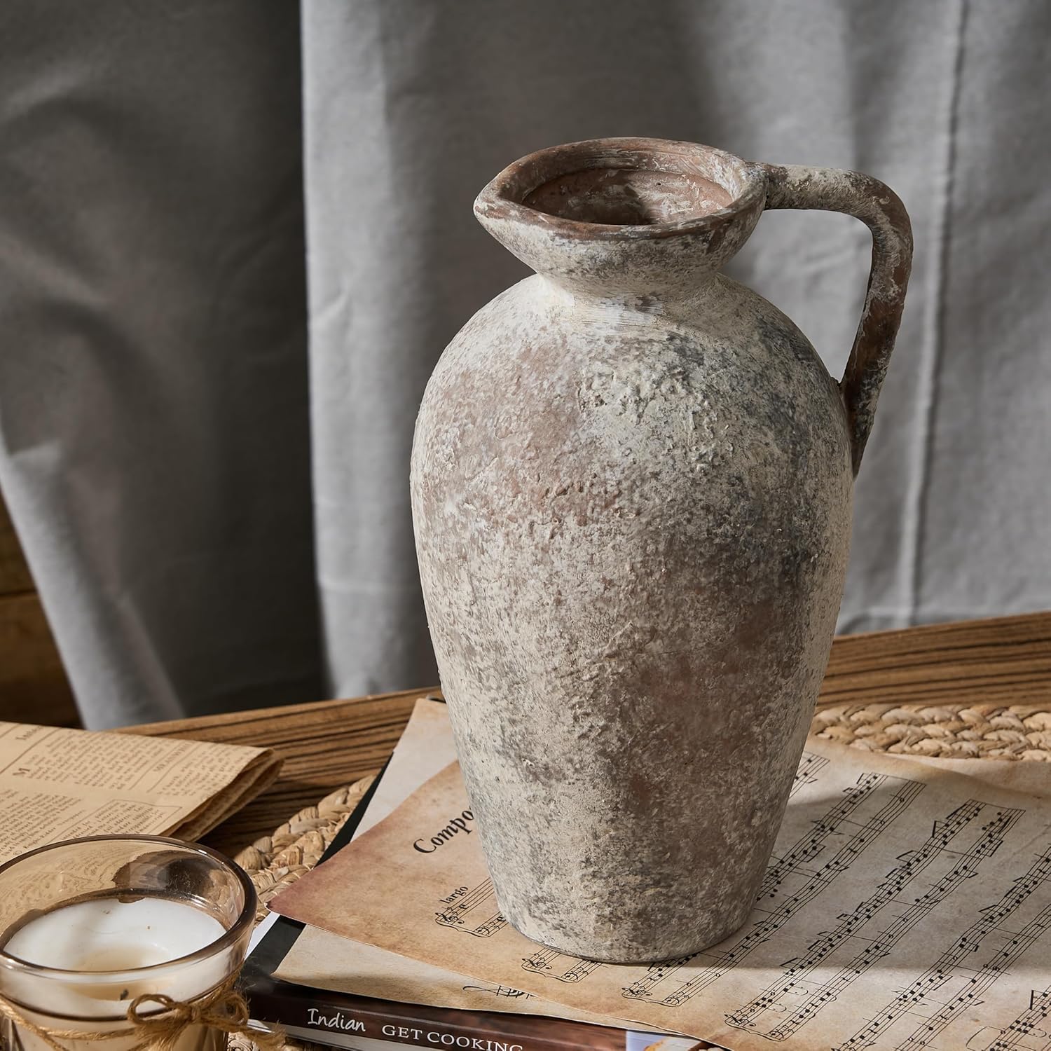 LUKA Ceramic Rustic Farmhouse Vase 925 Inch