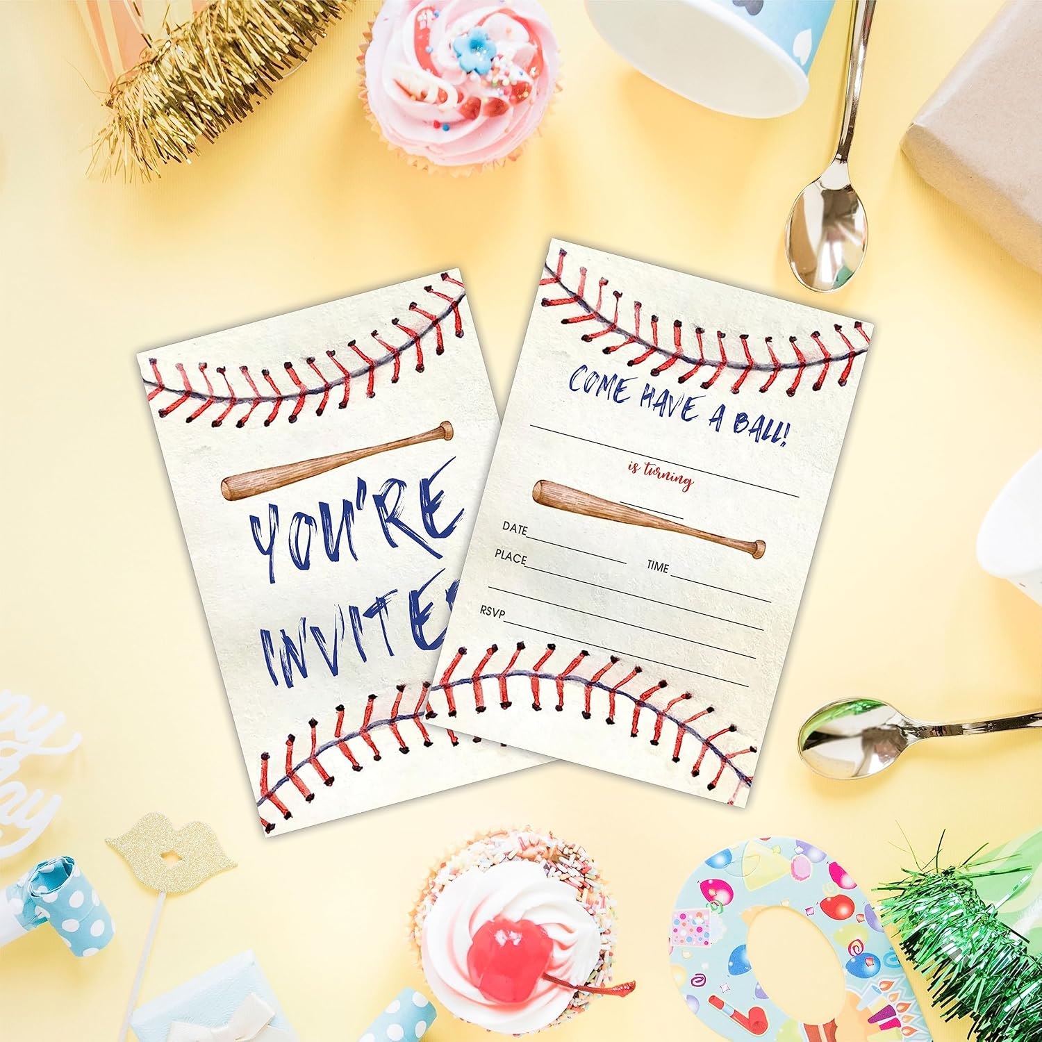 AWSICE Baseball Birthday Invites 20 Cards with Envelopes