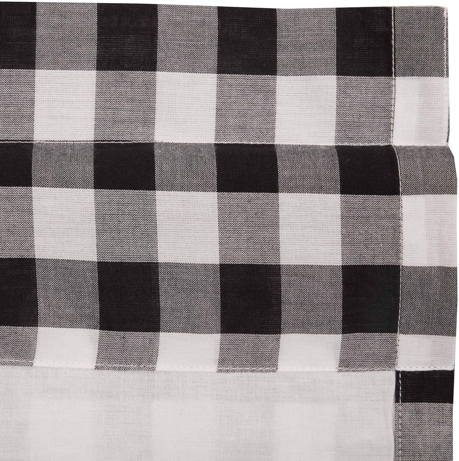 VHC Brands Black Buffalo Check Swag Curtains Pair Modern Farmhouse Style