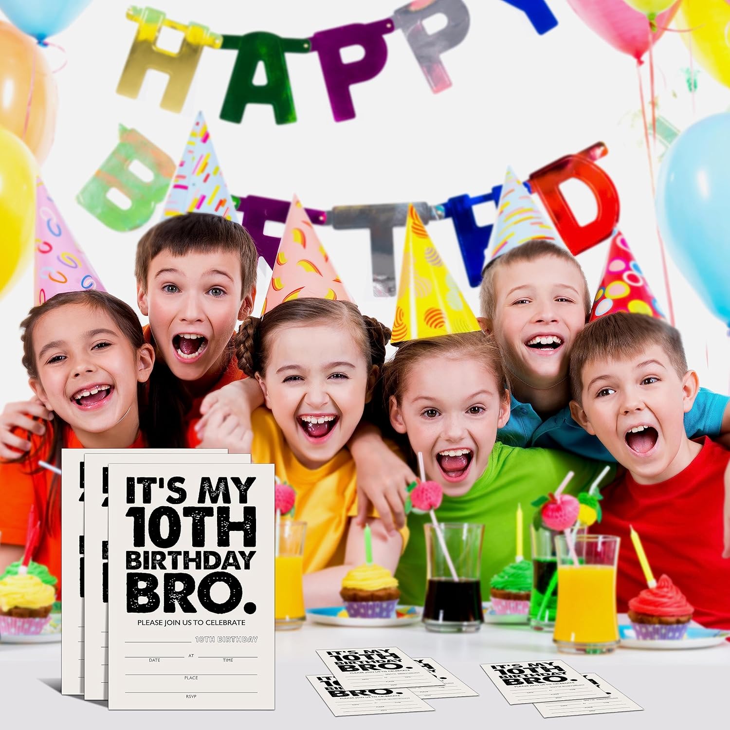 YSTEP 10th Birthday Party Invitations 20 Pack