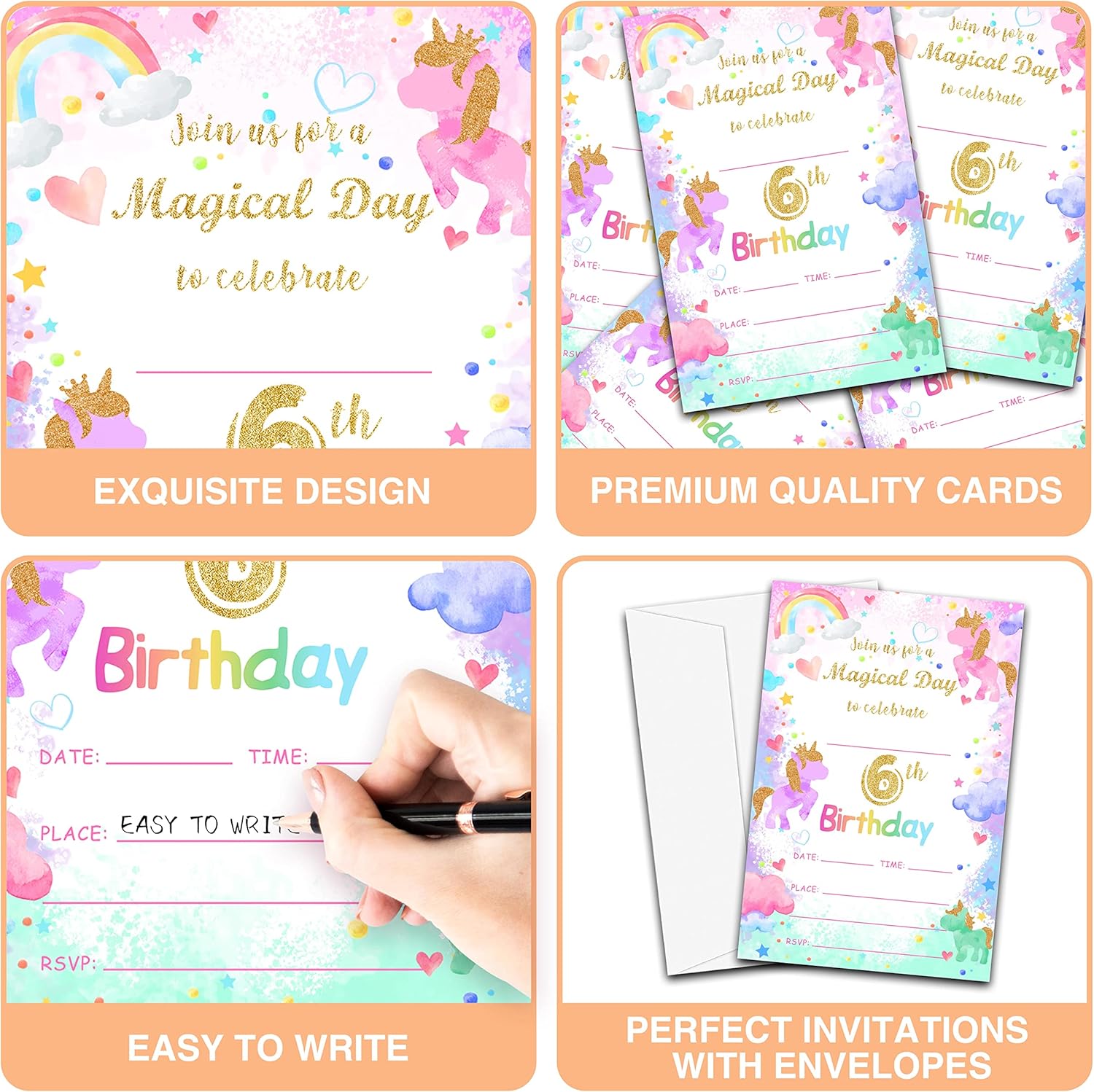 Magical Day Birthday Invites 20 Count With Envelopes
