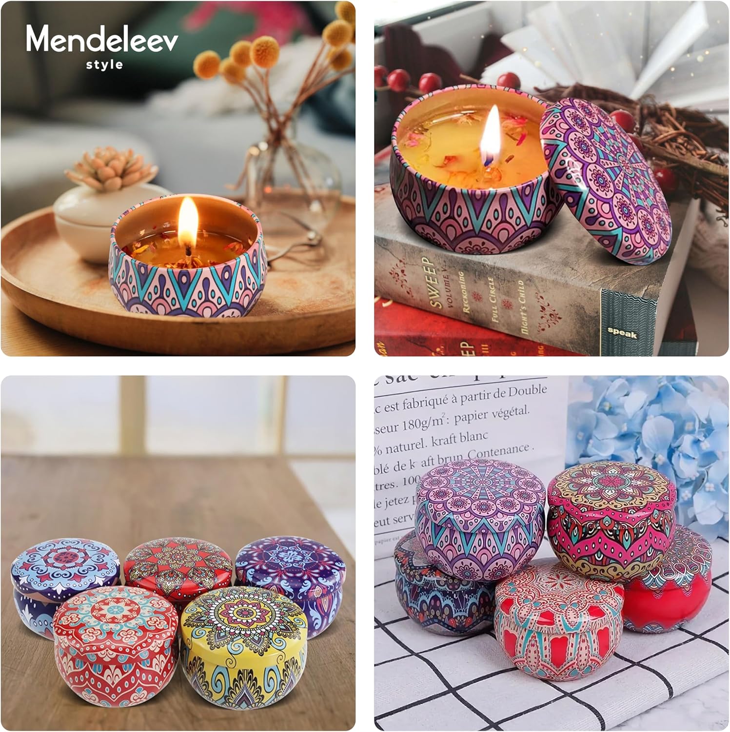 MENDELEEV STYLE 45 Oz Candle Tin Set 24 pcs
