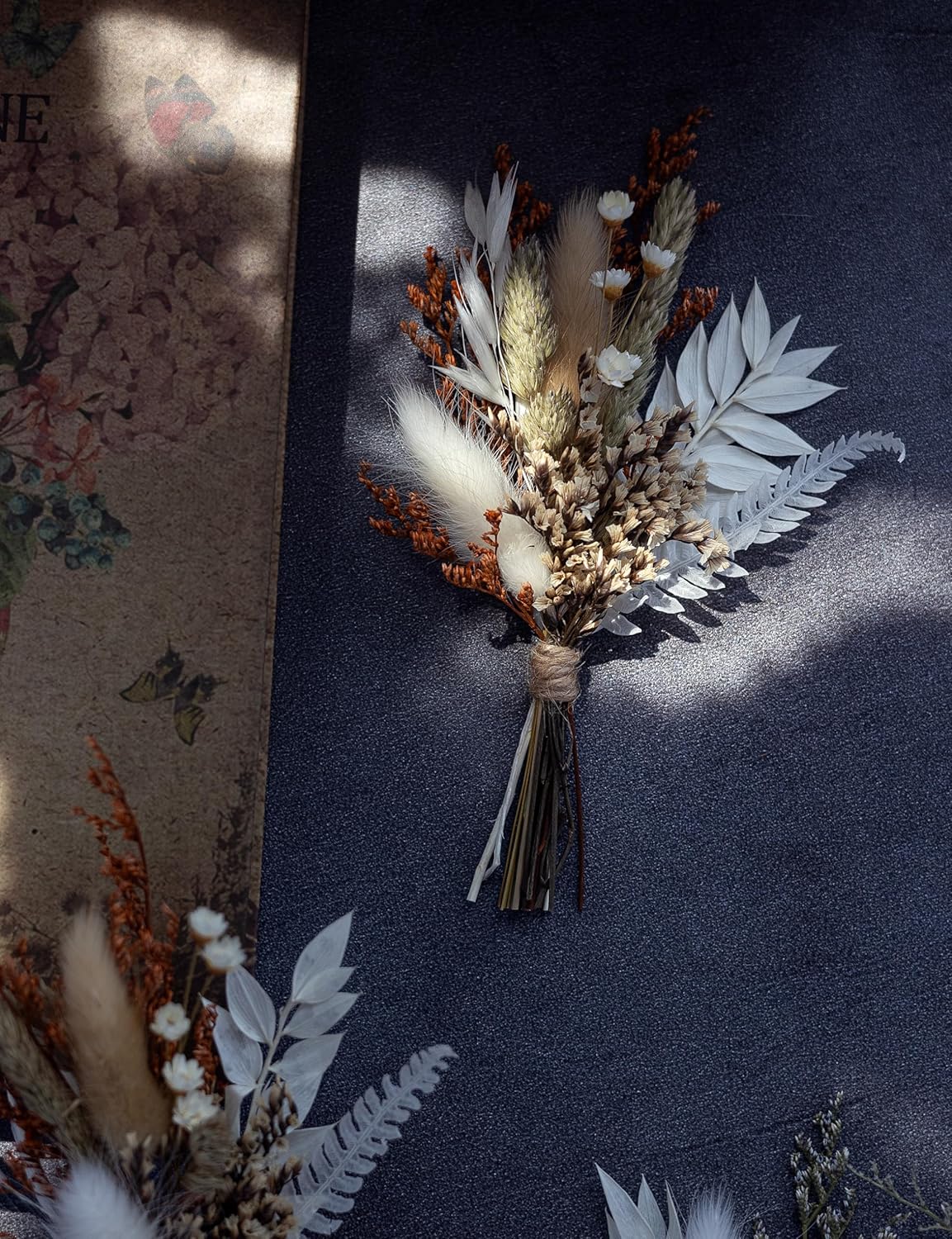 Mini Dried Flower Bouquet Set 6 Pcs White
