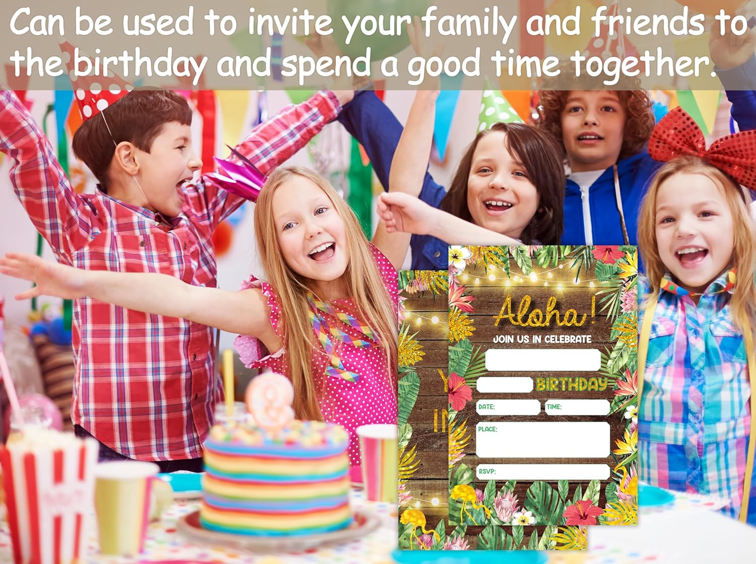 Tropical Summer Birthday Invitations with Envelopes