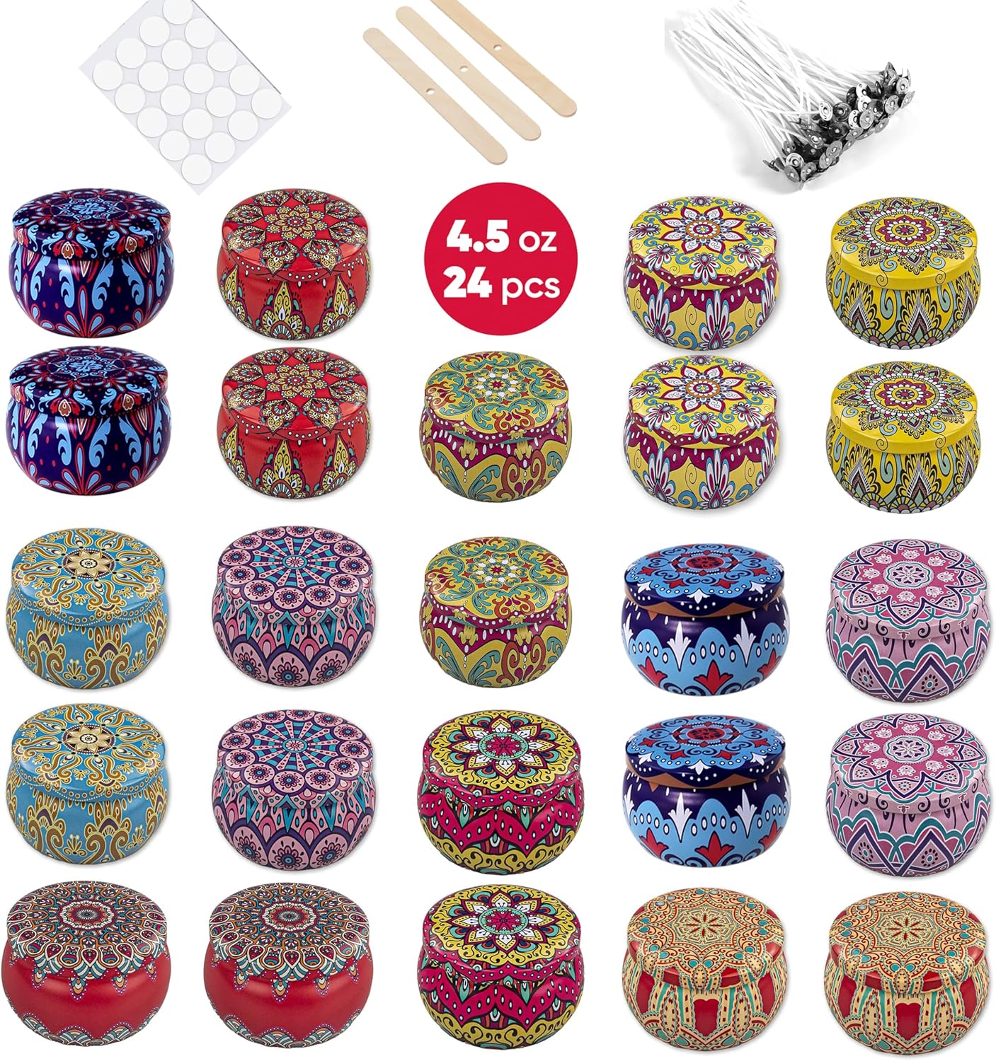 MENDELEEV STYLE 45 Oz Candle Tin Set 24 pcs