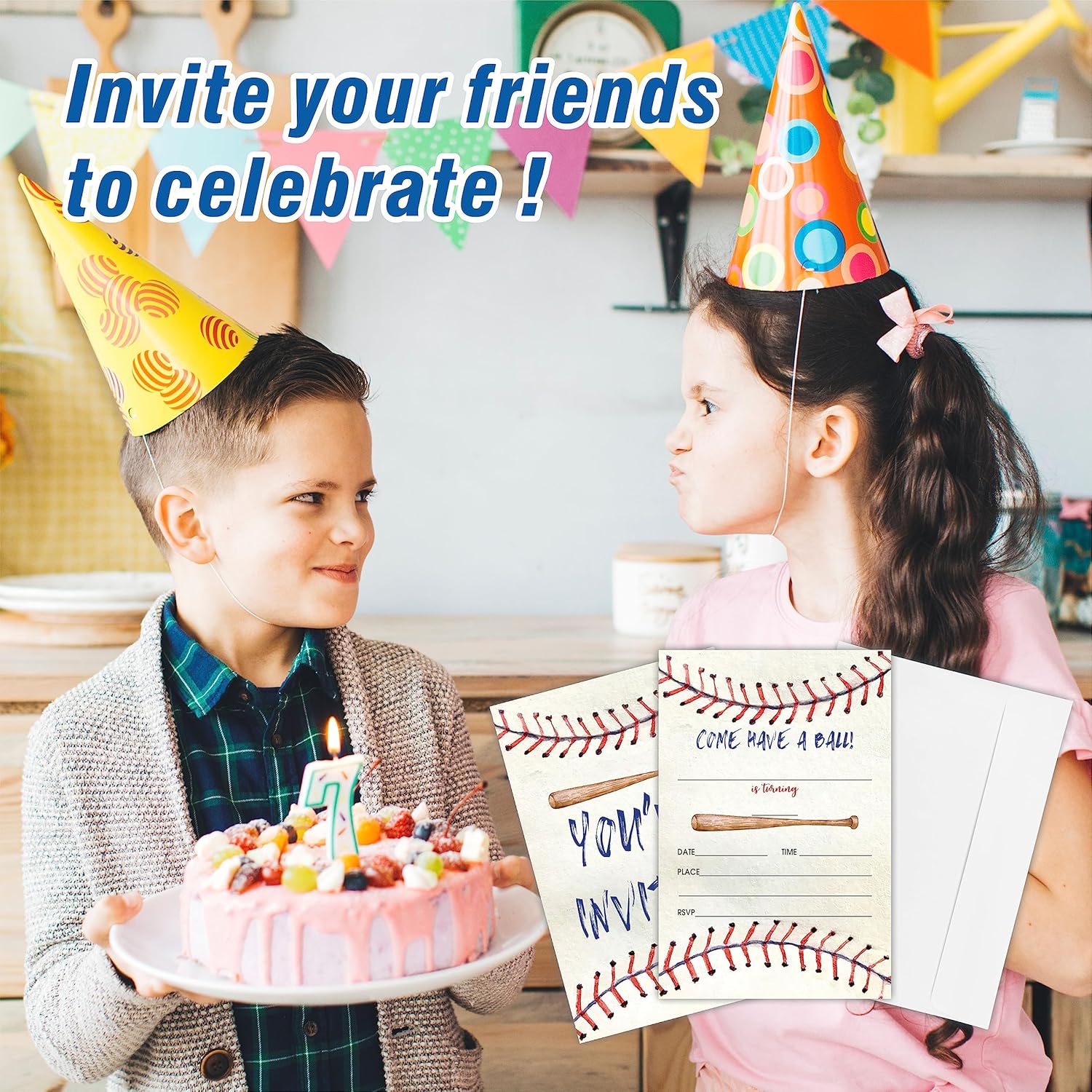 AWSICE Baseball Birthday Invites 20 Cards with Envelopes