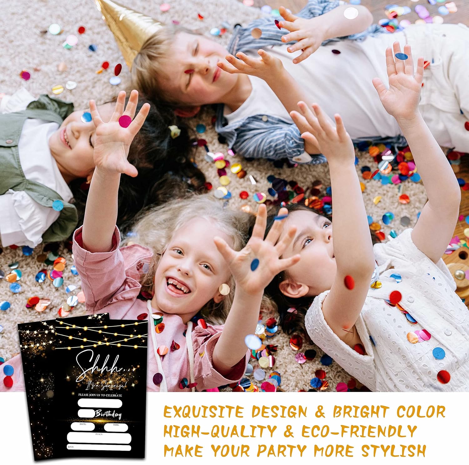 Surprise Birthday Invites with Envelopes 20 Pack