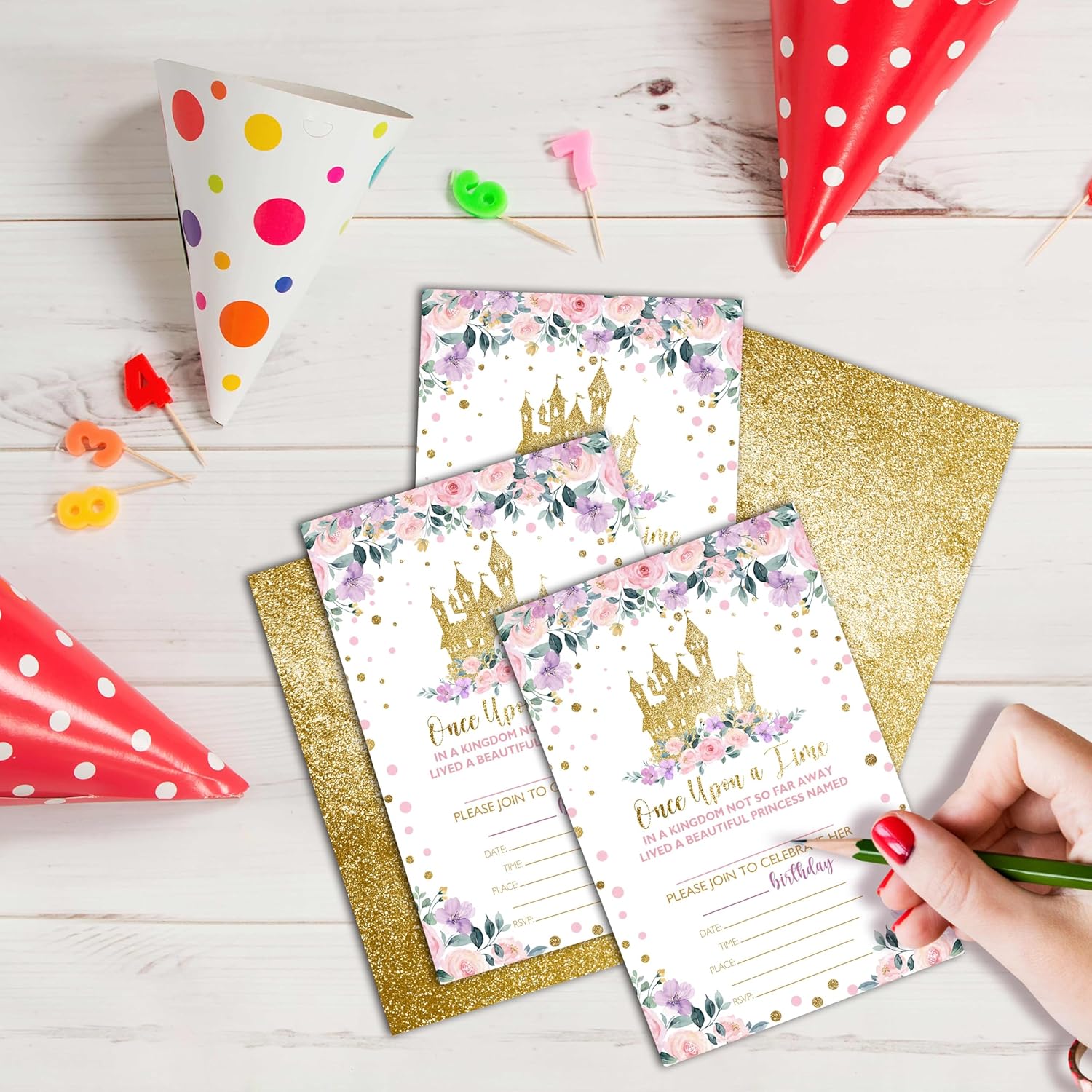 Princess Birthday Invitations with 25 Envelopes