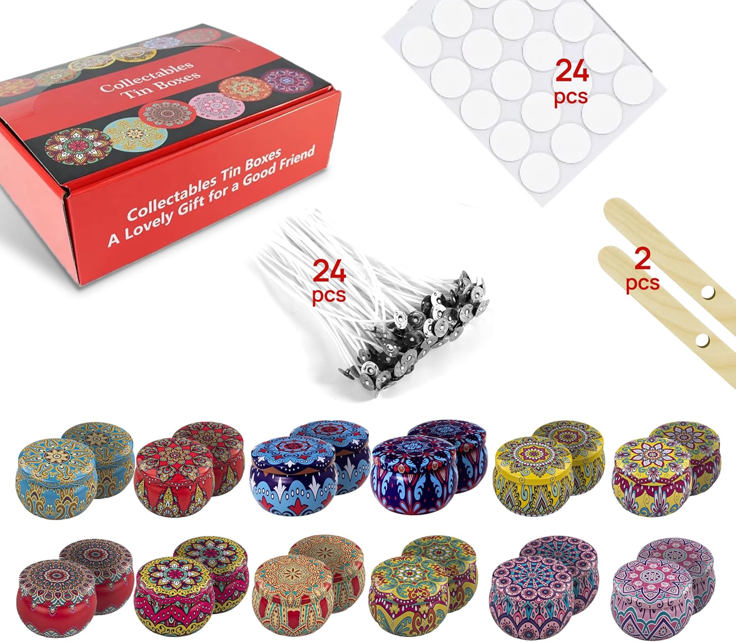 MENDELEEV STYLE 45 Oz Candle Tin Set 24 pcs
