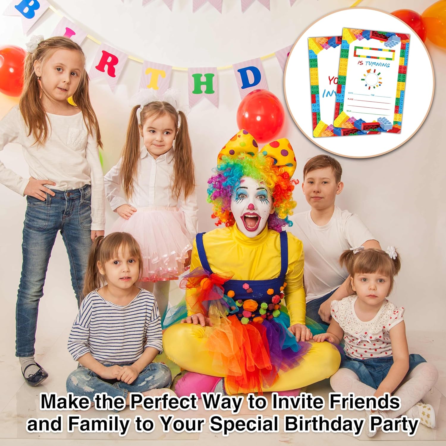 25pcs Birthday Invitation Set with Envelopes