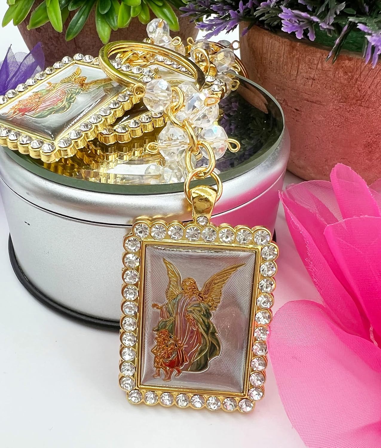 12 Piece Guardian Angel Keychain Party Favor Pack