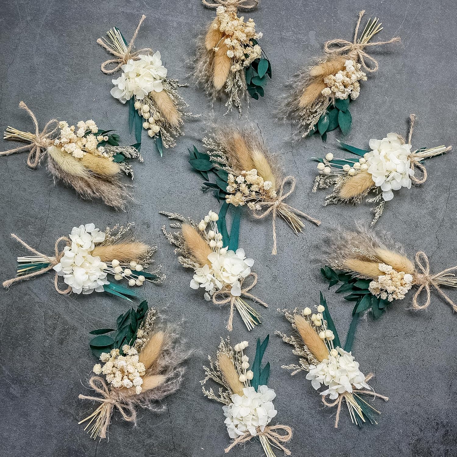 Xins Convey Mini Dried Flower Bouquet Set 12pcs White
